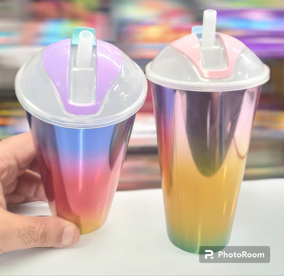 Sharp Rainbow Direct Silicone Sipper Water Glass