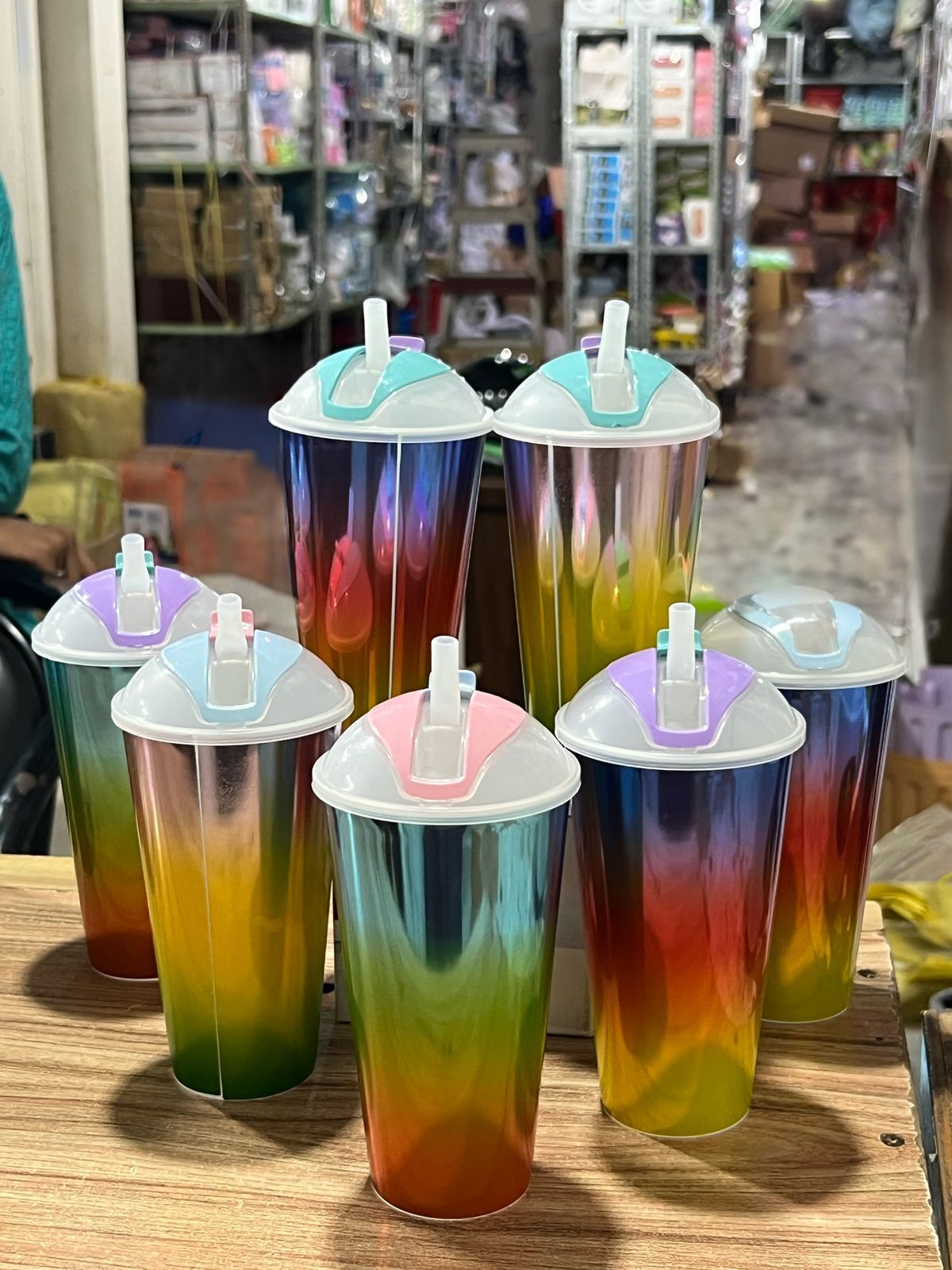 Sharp Rainbow Direct Silicone Sipper Water Glass