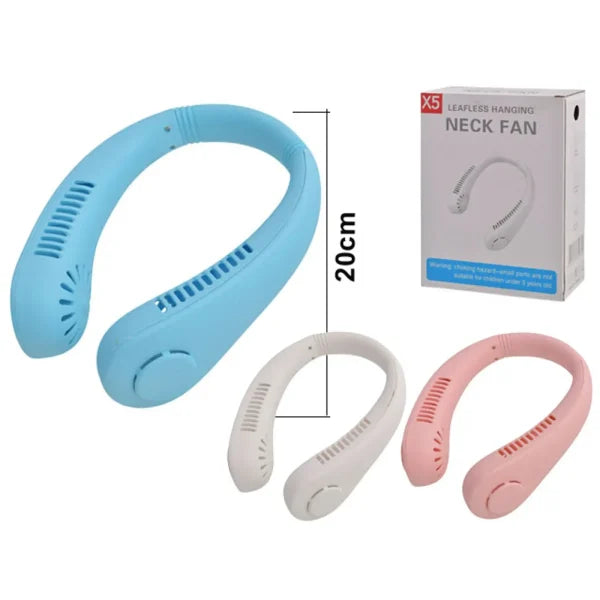 Leafless Hanging Neck Fan With Adjustable Neck Band – Portable Rechargeable Neck Fan – Neck Fan For Summer