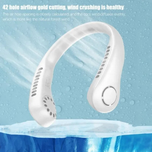 Leafless Hanging Neck Fan With Adjustable Neck Band – Portable Rechargeable Neck Fan – Neck Fan For Summer