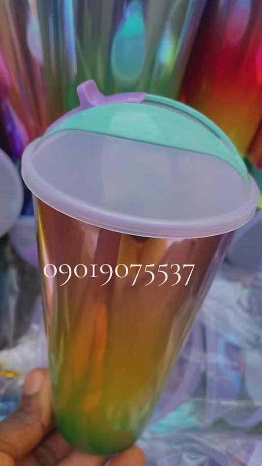 Sharp Rainbow Direct Silicone Sipper Water Glass