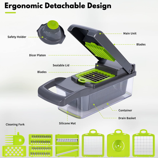 16in1 Vegetable Chopper Veggie Slicer with Box and Accessories